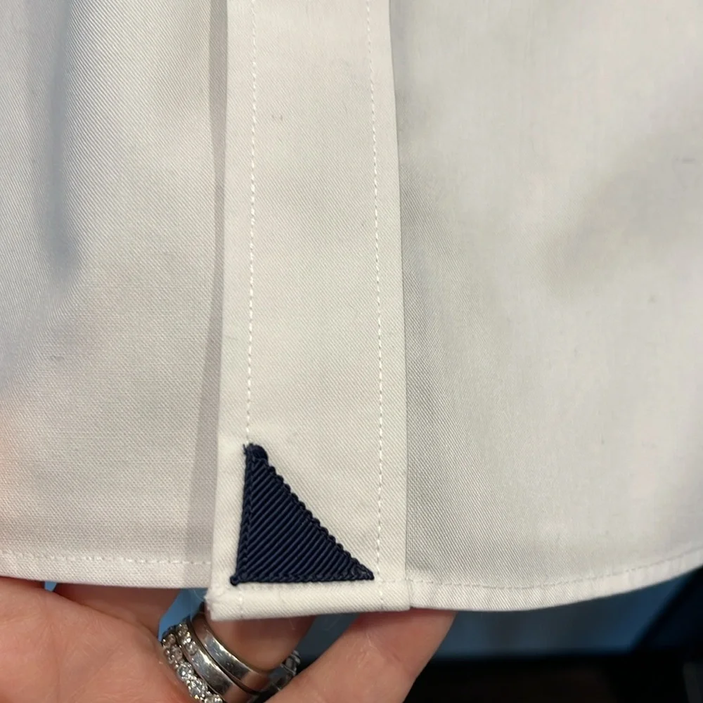 UntuckIt men’s long sleeve white/navy dress shirt L - Picture 4 of 6